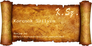 Korcsok Szilvia névjegykártya