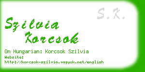 szilvia korcsok business card